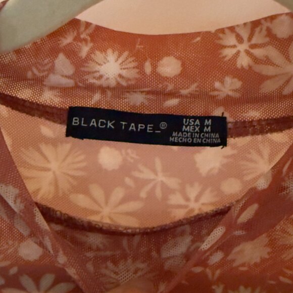 Black Tape_ Semi-Sheer Terracotta Coloured Top (Size Medium) - Picture 8 of 8